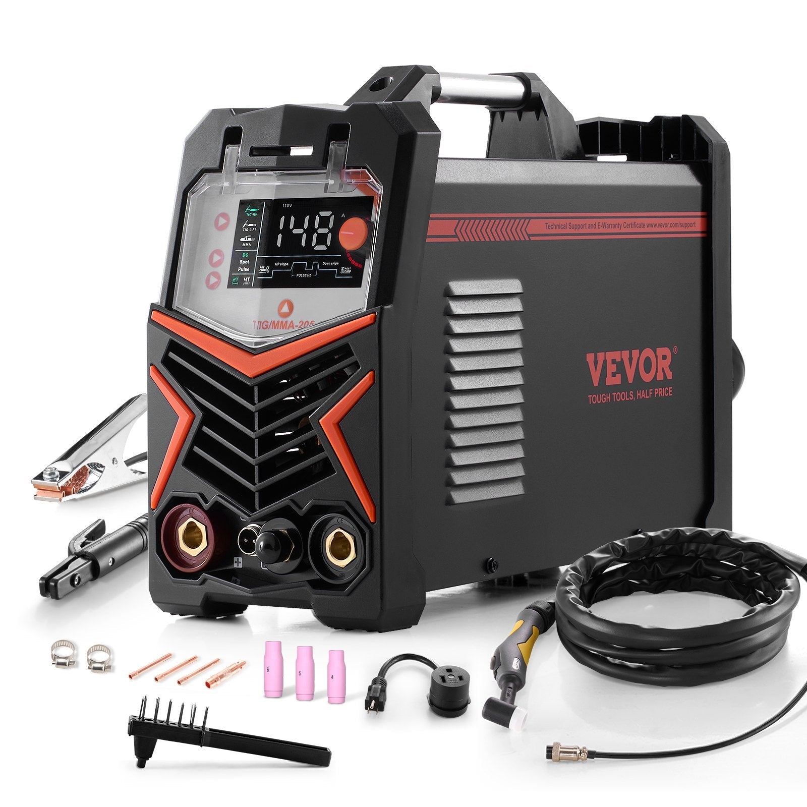 VEVOR TIG Welder 3-In-1 Welding Machine Pulse MMA Stick IGBT Inverter LED 