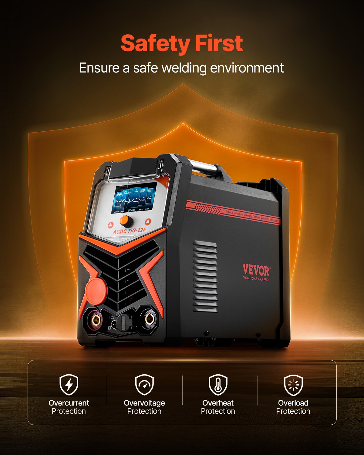 VEVOR TIG Welder 6-In-1 AC/DC Welding Machine Pulse Spot MMA Stick IGBT Inverter 