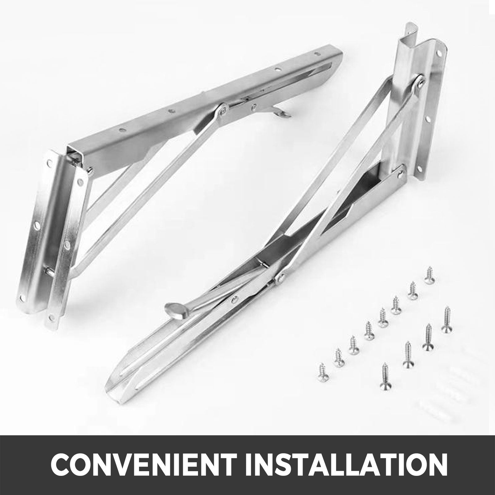 VEVOR Concession Shelf 96L x 12W Inch Stainless Steel Drop Down Folding Serving Food Shelf Stand Serving for Concession Trailer Serving Window 