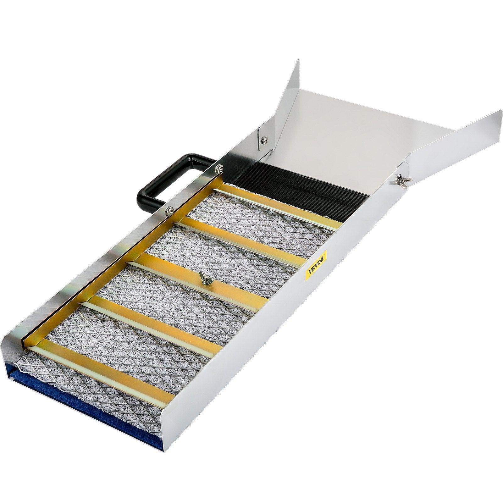 VEVOR Aluminum Alloy Sluice Box, Compact 30\" Long Sluice Boxes for Gold, Lightweight Gold Sluice Equipment, Portable Sluice Boxes w/Miner\'s Moss, River, Creek, Gold Panning, Prospecting, Dredging 