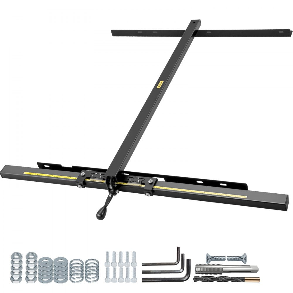 VEVOR Table Saw Fence System, 37"×57" Classic Table Saw Fence Rail, Metric/Imperial Scale, Adjustable Hole Saw Fence System, w/ Front Guide Bar Table Saw Fence, Tablesaw Fence Slide for Easy Gliding 