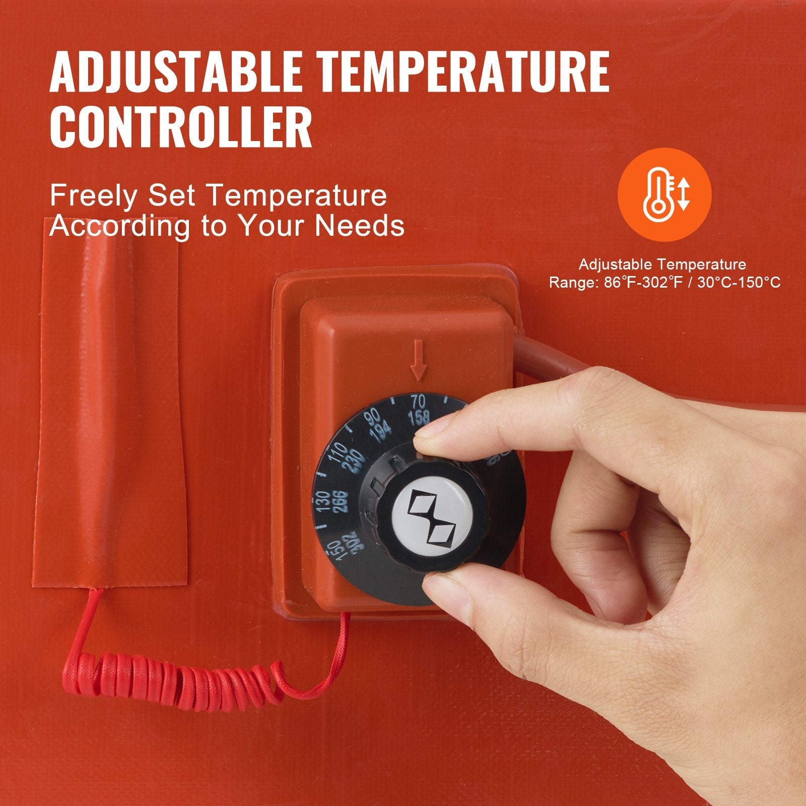 VEVOR 55 Gallon Metal Drum Heater 1200 Watt 10 inch Width, 86-302? Adjustable 