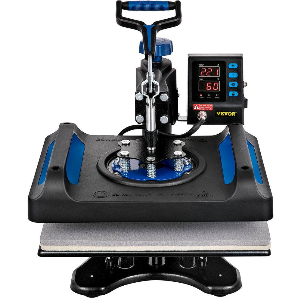 VEVOR Heat Press, 12 x 15inches 800W Heat Press Machine, Sublimation 5 in 1 Combo Sublimation Transfer, Dual Digital Heat Press Transfer, Vinyl Transfer Printer for T Shirts Mugs Caps Plates, Blue 