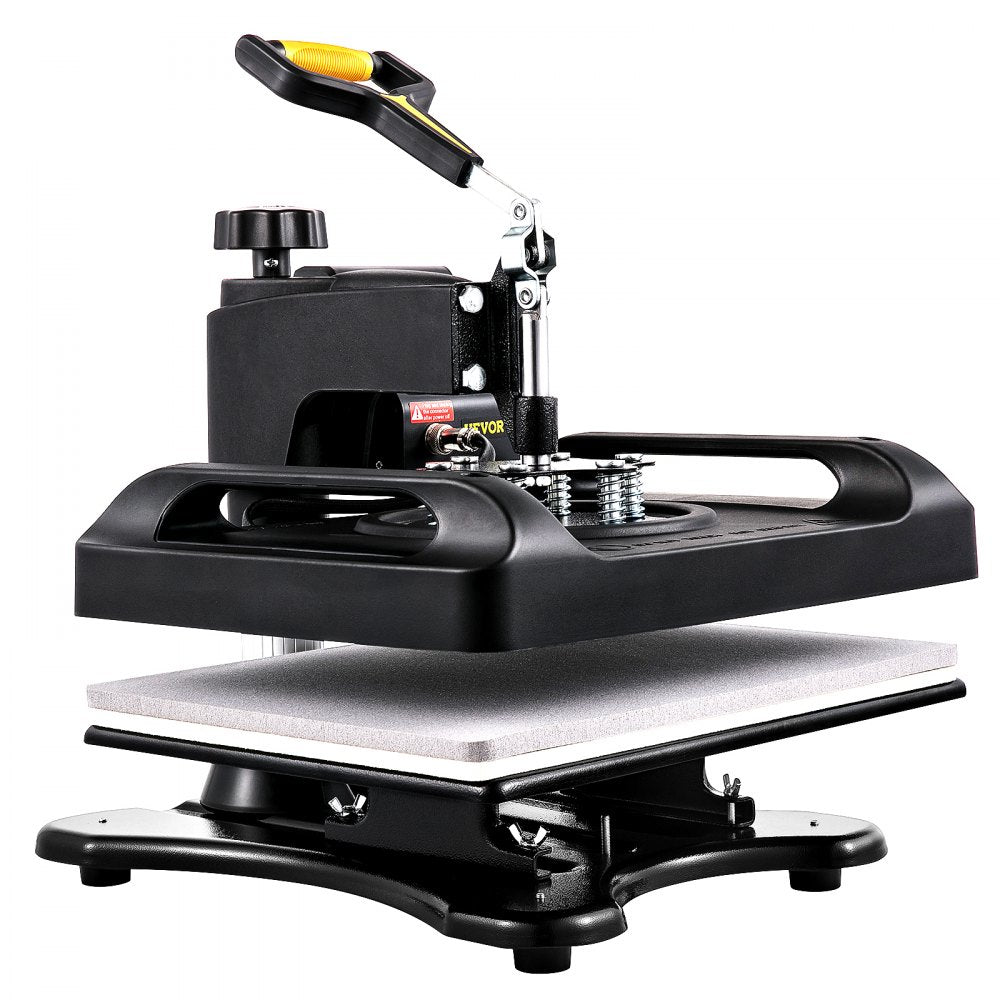 VEVOR Pro Heat Press Machine, 12 x 15 Inches, Fast Heating, 5 in 1 Combo 360 Swing Away Digital Sublimation T-Shirt Vinyl Transfer Printer with Anti-Scald Surface, Hat, Mug, Plate, ETL Listed, Black 