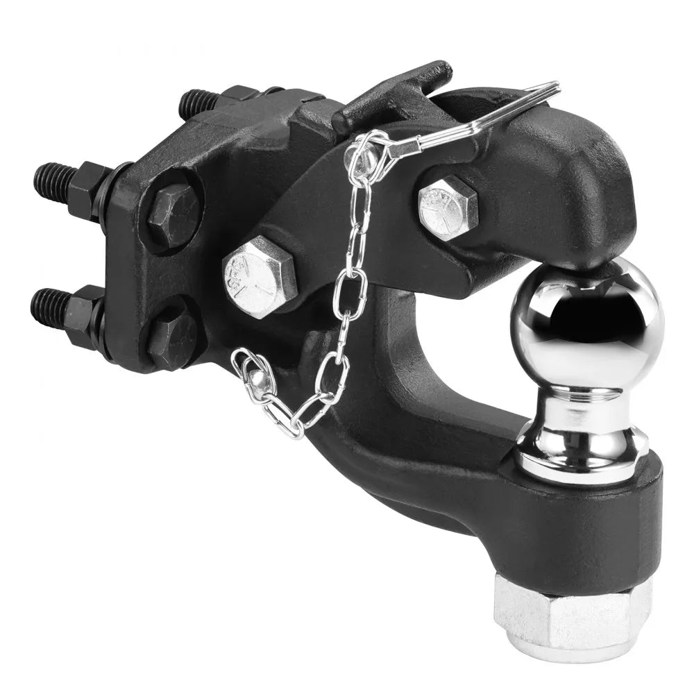 VEVOR Pintle Hitch Combination 2" Hitch Ball for 2.5"-3" Lunette Ring 20000 lbs