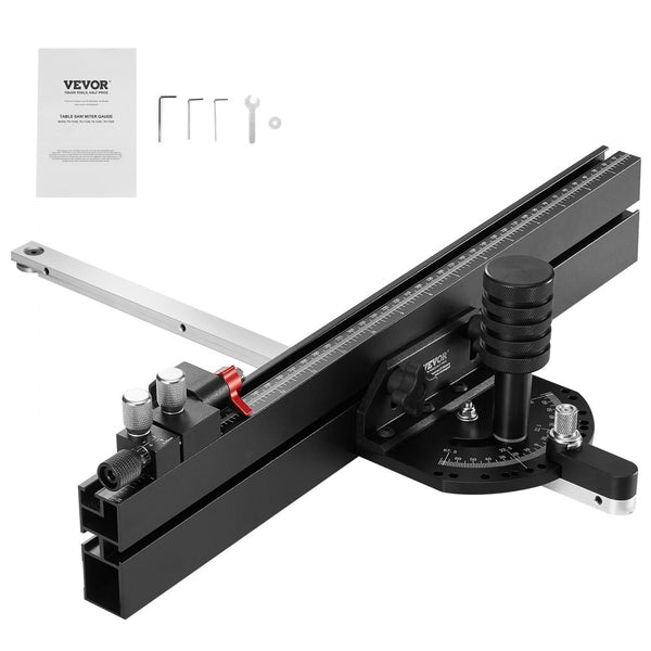 Precision Table Saw Miter Gauge with 18-Inch Grating, 15 Angle Stops & Adjustable Aluminum Alloy Head