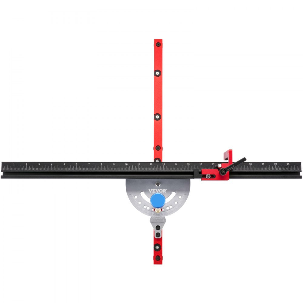 VEVOR Precision Miter Gauge, 24" Aluminum Table Saw Miter Gauge w/ 60 Degree Angled Ends for Max. Stock Support and a Repetitive Cut Flip Stop, Miter Saw Fence w/Laser Marking Scale 