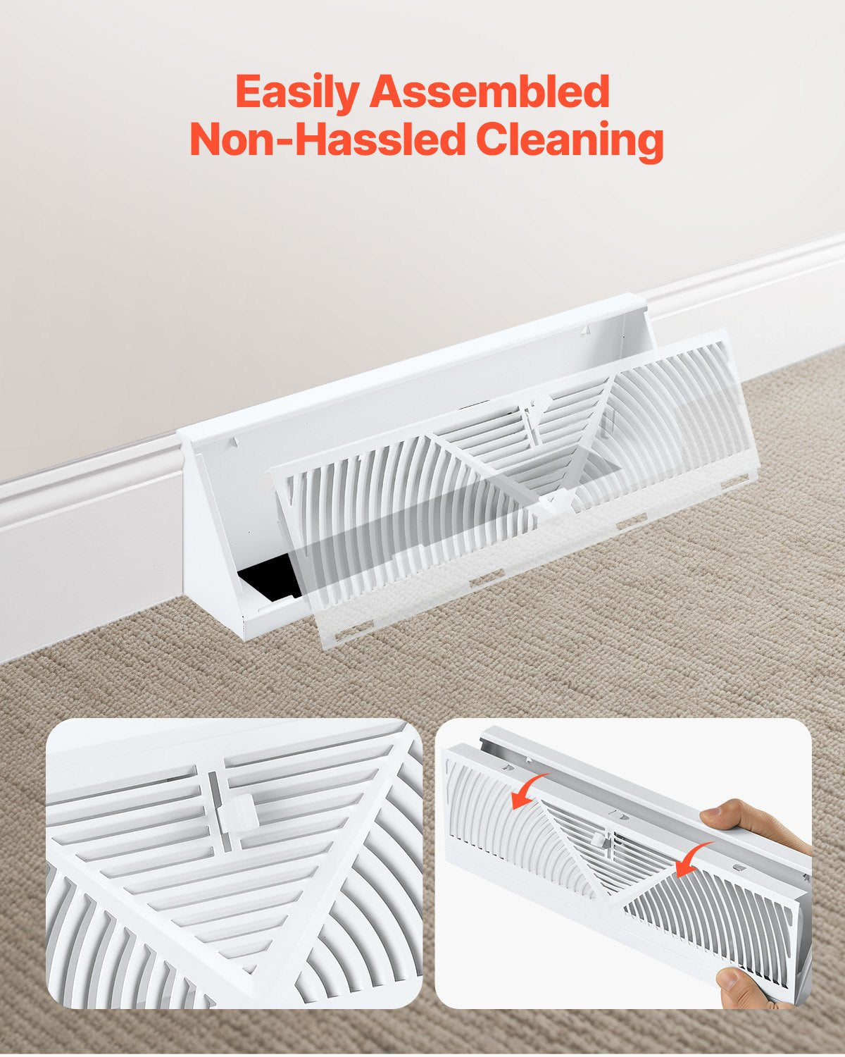 VEVOR Floor Registers 15-Inch 10-Pack Floor Vents for HVAC Baseboard Vents White 