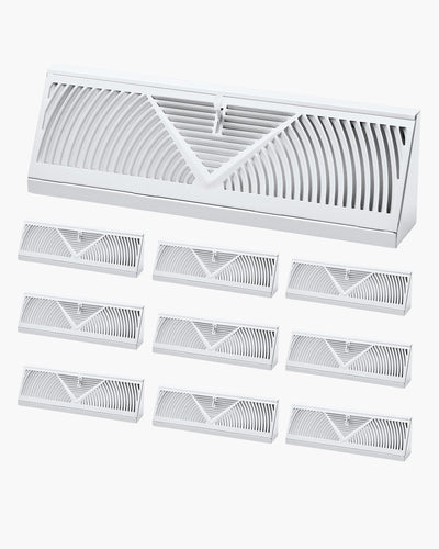 VEVOR Floor Registers 15-Inch 10-Pack Floor Vents for HVAC Baseboard Vents White 