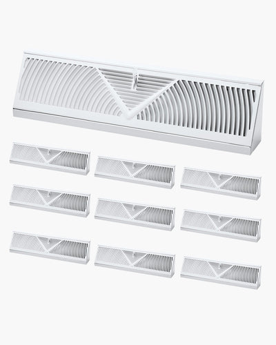VEVOR Floor Registers 18-Inch 10-Pack Floor Vents for HVAC Baseboard Vents White 