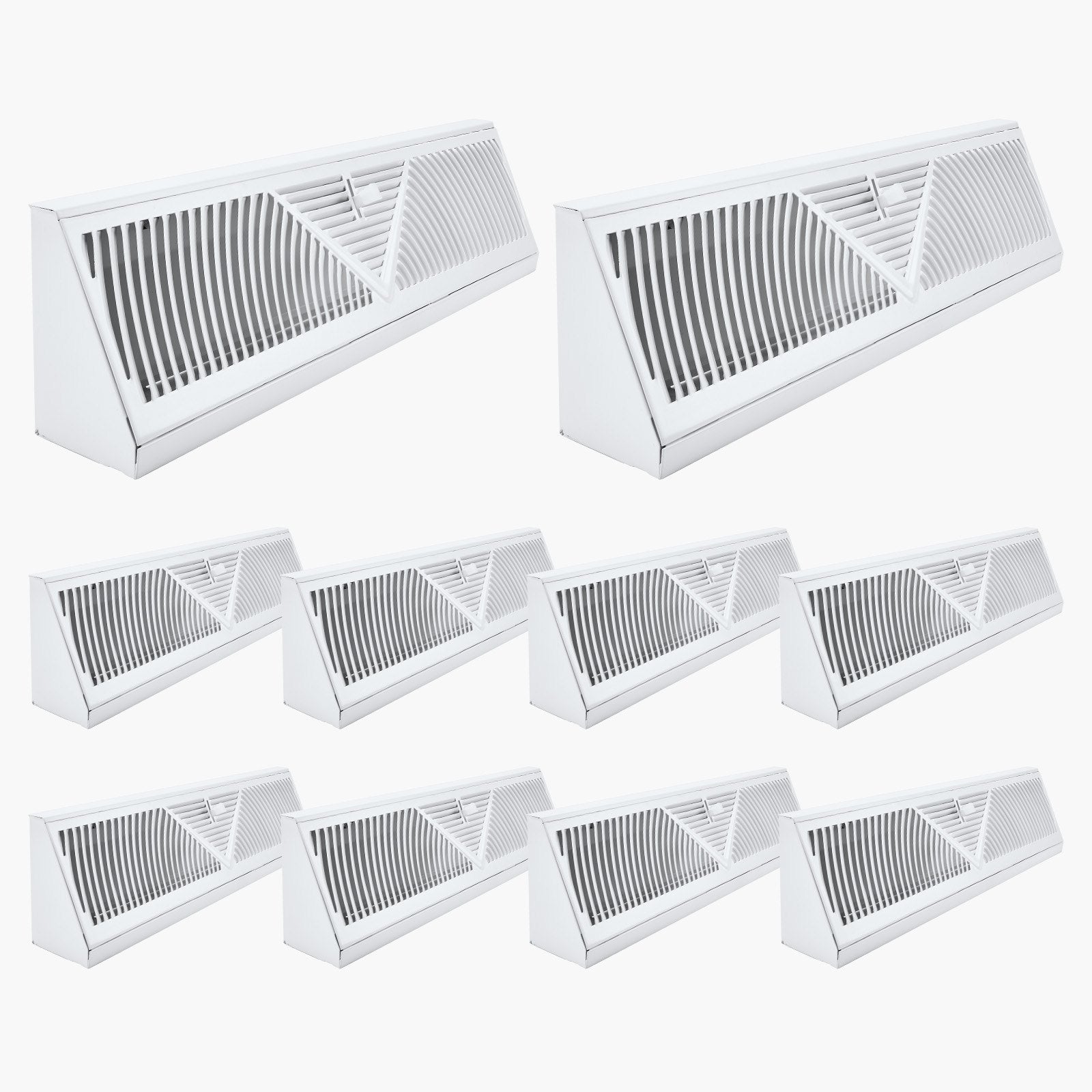 VEVOR Floor Registers 18-Inch 10-Pack Floor Vents for HVAC Baseboard Vents White 