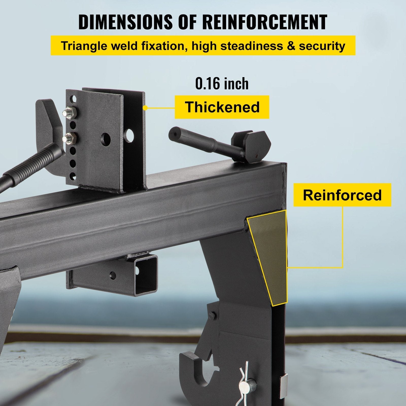 VEVOR 3-Point Quick Hitch, 3000 LBS Lifting Capacity Tractor Quick Hitch, 28.31\" Between Lower Arms Attachments Quick Hitch, No Welding & 5 Level Adjustable Bolt, Adaptation to Category 1 Tractor 