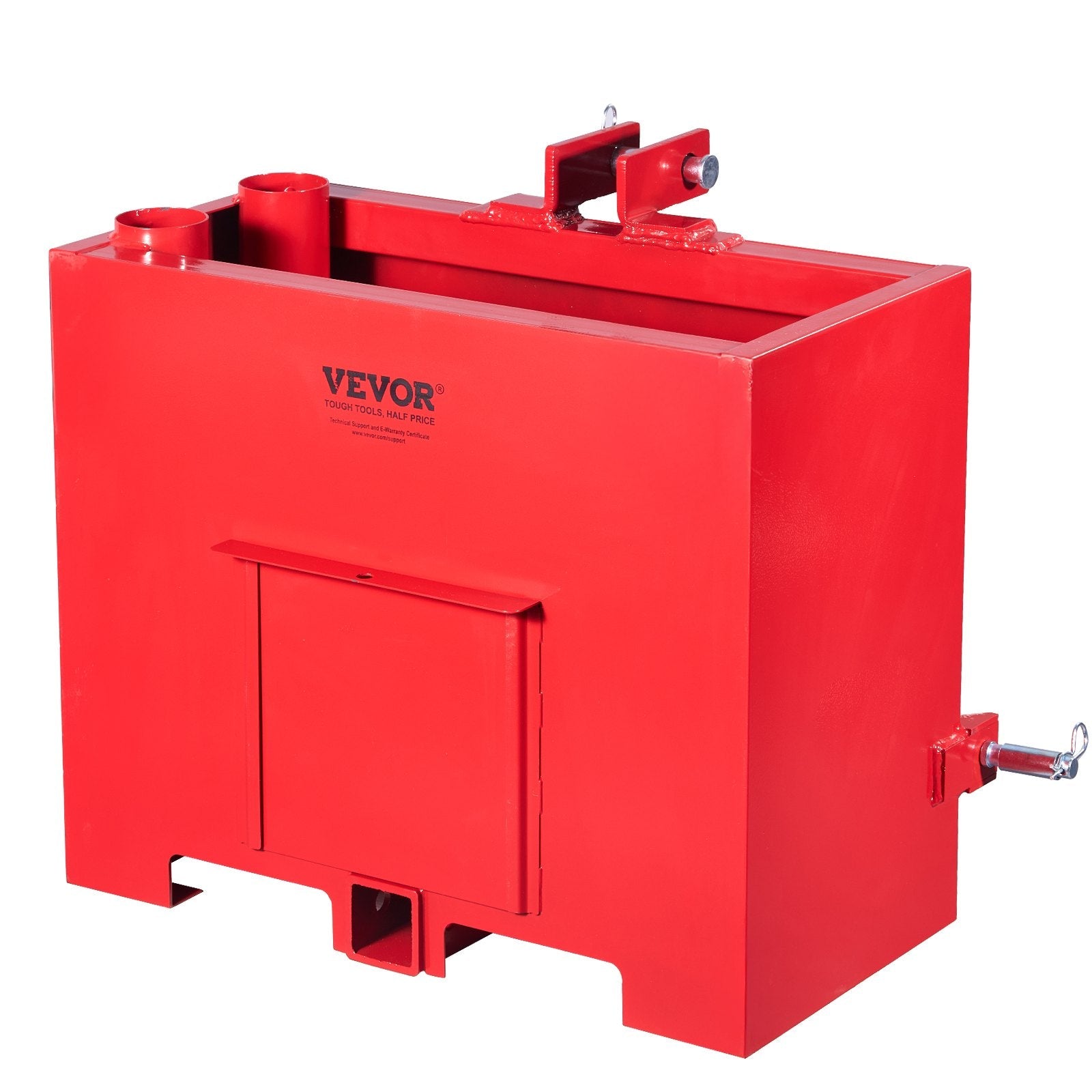VEVOR Ballast Box 3 Point Category 1 Tractor Quick Tach Hitch Counterweight Red 