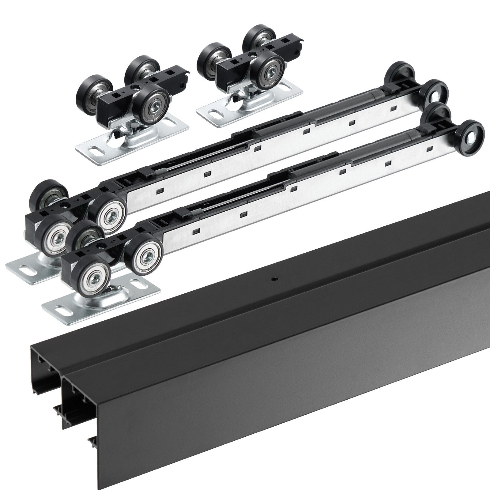 VEVOR Bypass Door Hardware 8ft Bypass Closet Door Track Kit for 2 Door System 