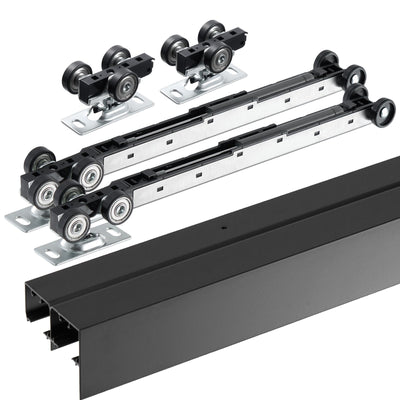 VEVOR Bypass Door Hardware 8ft Bypass Closet Door Track Kit for 2 Door System 