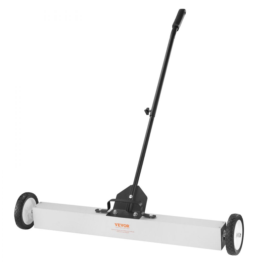 VEVOR 55Lbs Rolling Magnetic Sweeper with Wheels,Push-Type Magnetic Pick Up Sweeper, 24-inch Large Magnet Pickup Lawn Sweeper with Telescoping Handle, Easy Cleanup of Workshop Garage Yard 