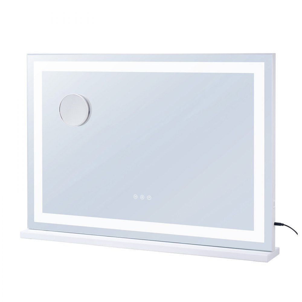 VEVOR Lighted Makeup Mirror 3 Color Vanity w/ USB Desktop Wall-mount 31.5x21.7in 