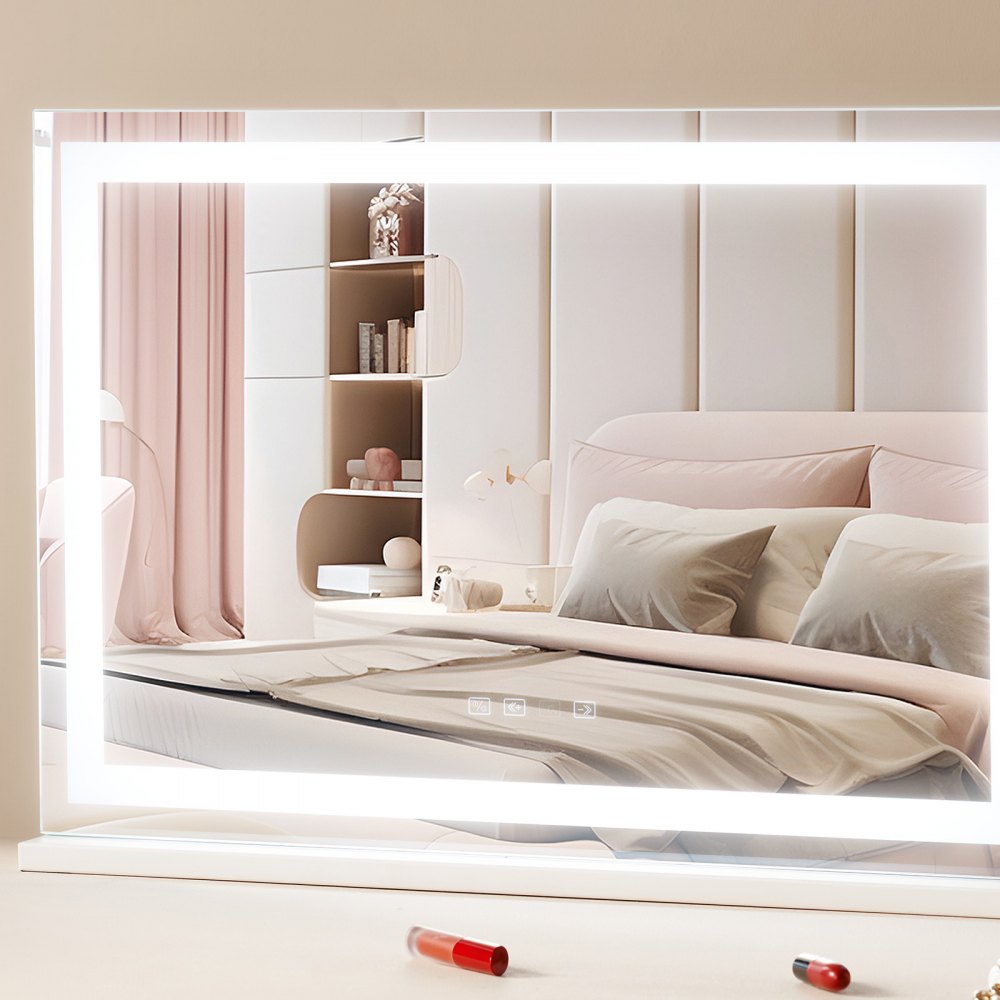 VEVOR Lighted Makeup Mirror 3 Color w/ Bluetooth USB Desktop Wall-mount 21.7in 