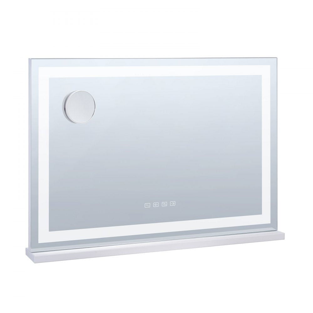 VEVOR Lighted Makeup Mirror 3 Color w/ Bluetooth USB Desktop Wall-mount 21.7in 