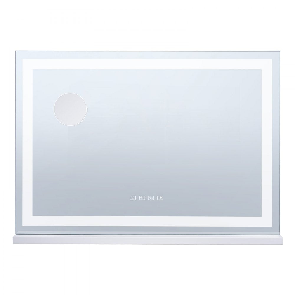 VEVOR Lighted Makeup Mirror 3 Color w/ Bluetooth USB Desktop Wall-mount 21.7in 