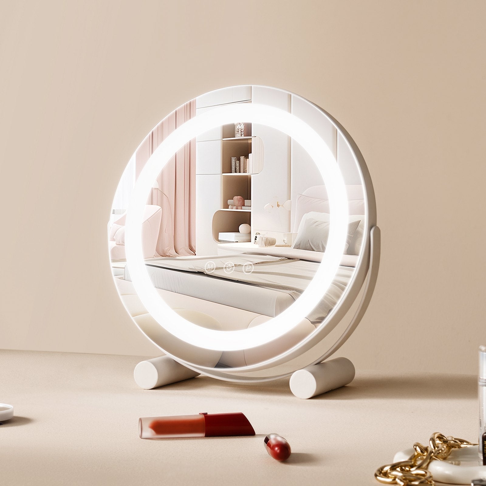 VEVOR 12” Vanity Mirror With Lights LED Makeup Round w/ Smart Touch for Bedroom 