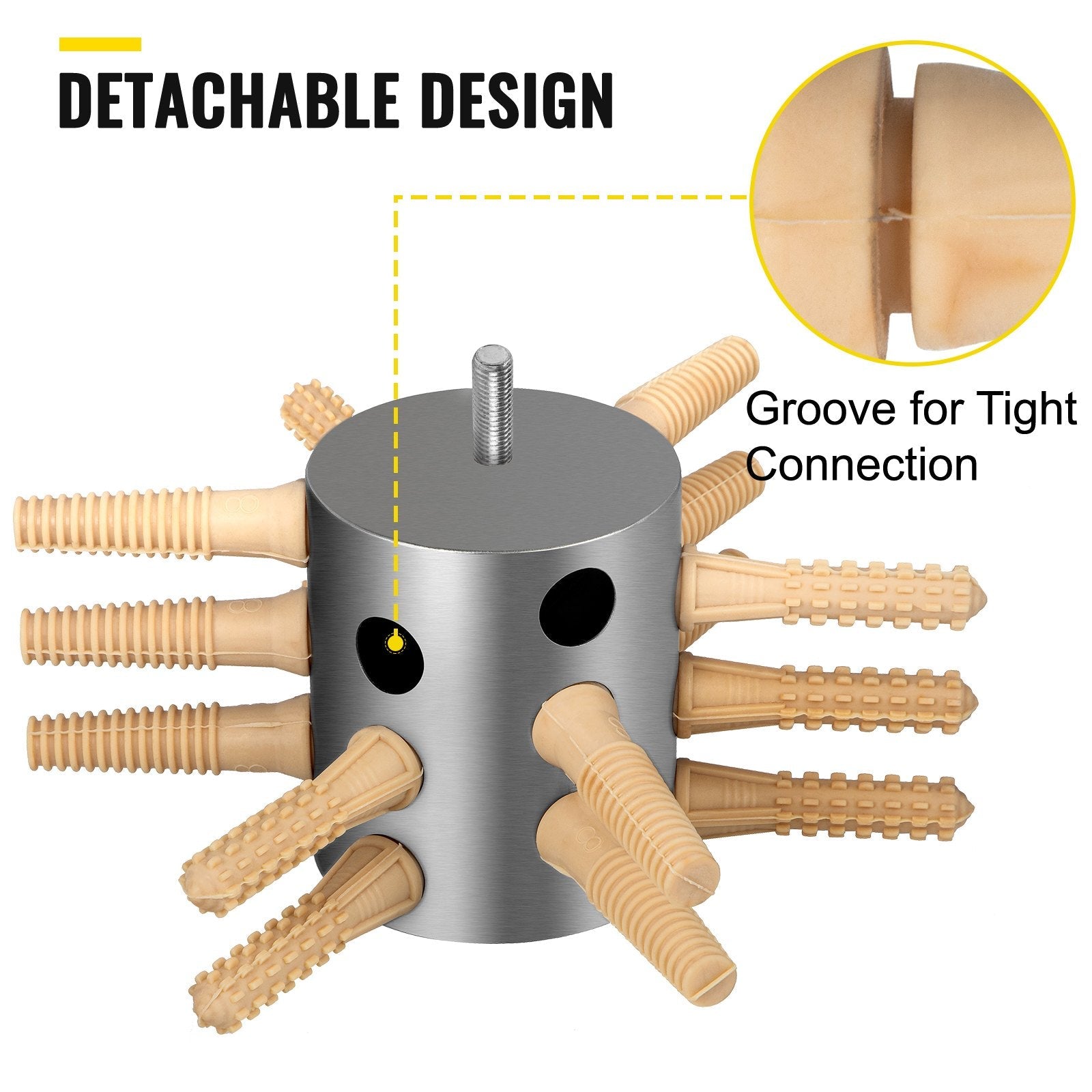 VEVOR Chicken Plucker Drill Attachment, Stainless Steel Drill Chicken Plucker, 18 Fingers Chicken Feather Plucker Machine, 0.4 Inches Shank Poultry Defeathering Machine For Broiler Goose Duck Turkey 