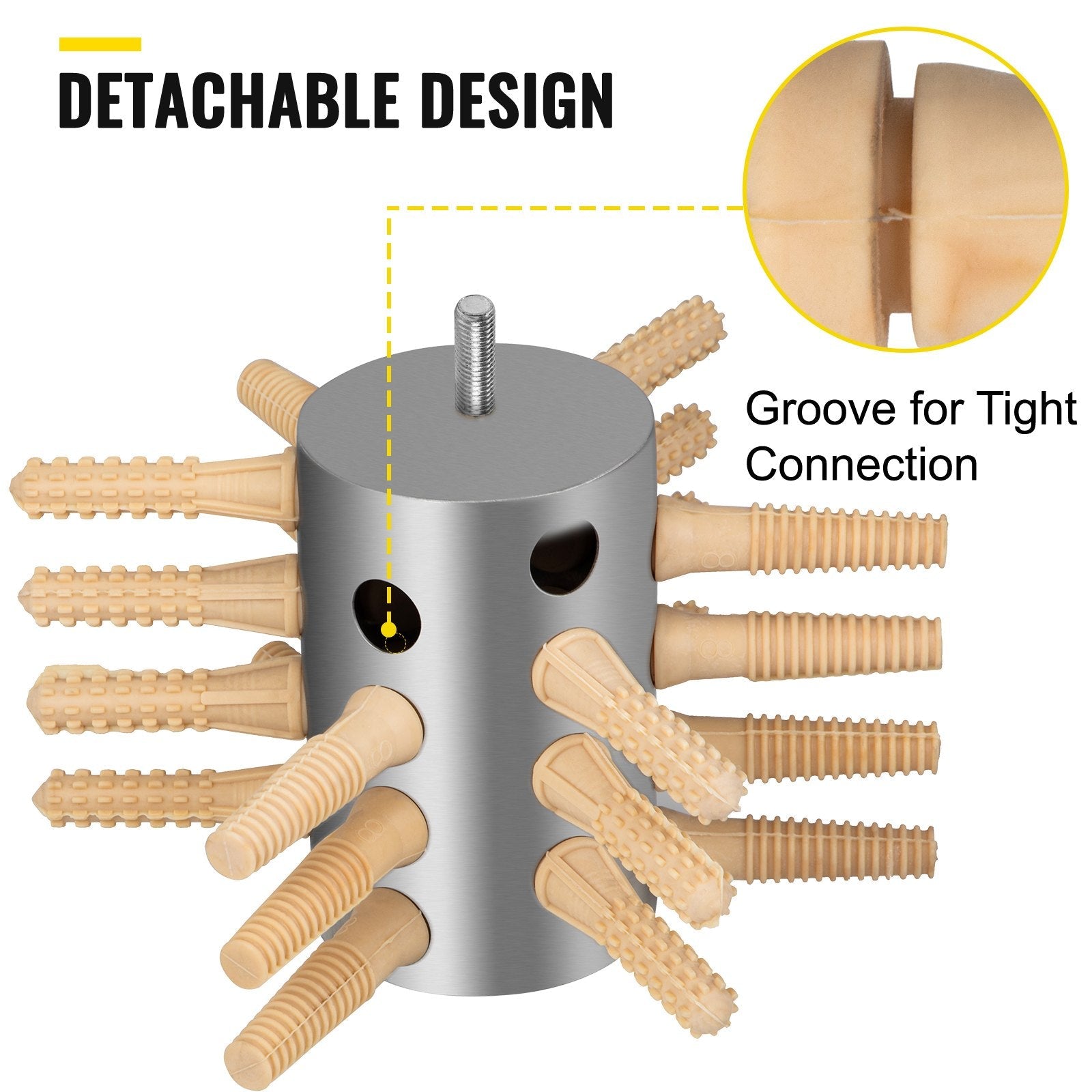 VEVOR Chicken Plucker Drill Attachment, Stainless Steel Drill Chicken Plucker, 24 Fingers Chicken Feather Plucker Machine, 0.4 Inches Shank Poultry Defeathering Machine for Broiler Goose Duck Turkey 