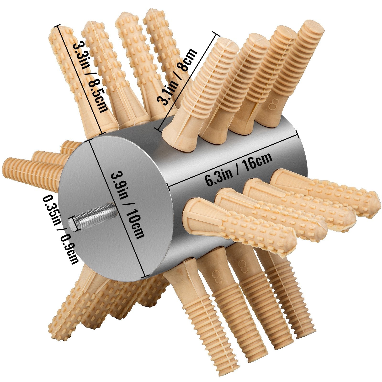 VEVOR Chicken Plucker Drill Attachment, Stainless Steel Drill Chicken Plucker, 24 Fingers Chicken Feather Plucker Machine, 0.4 Inches Shank Poultry Defeathering Machine for Broiler Goose Duck Turkey 