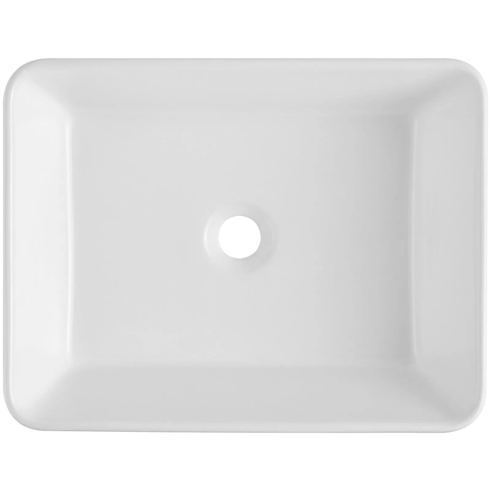 VEVOR Modern Ceramic Vessel Sink 19"x14.7" Bathroom Vanity Bowl Countertop White