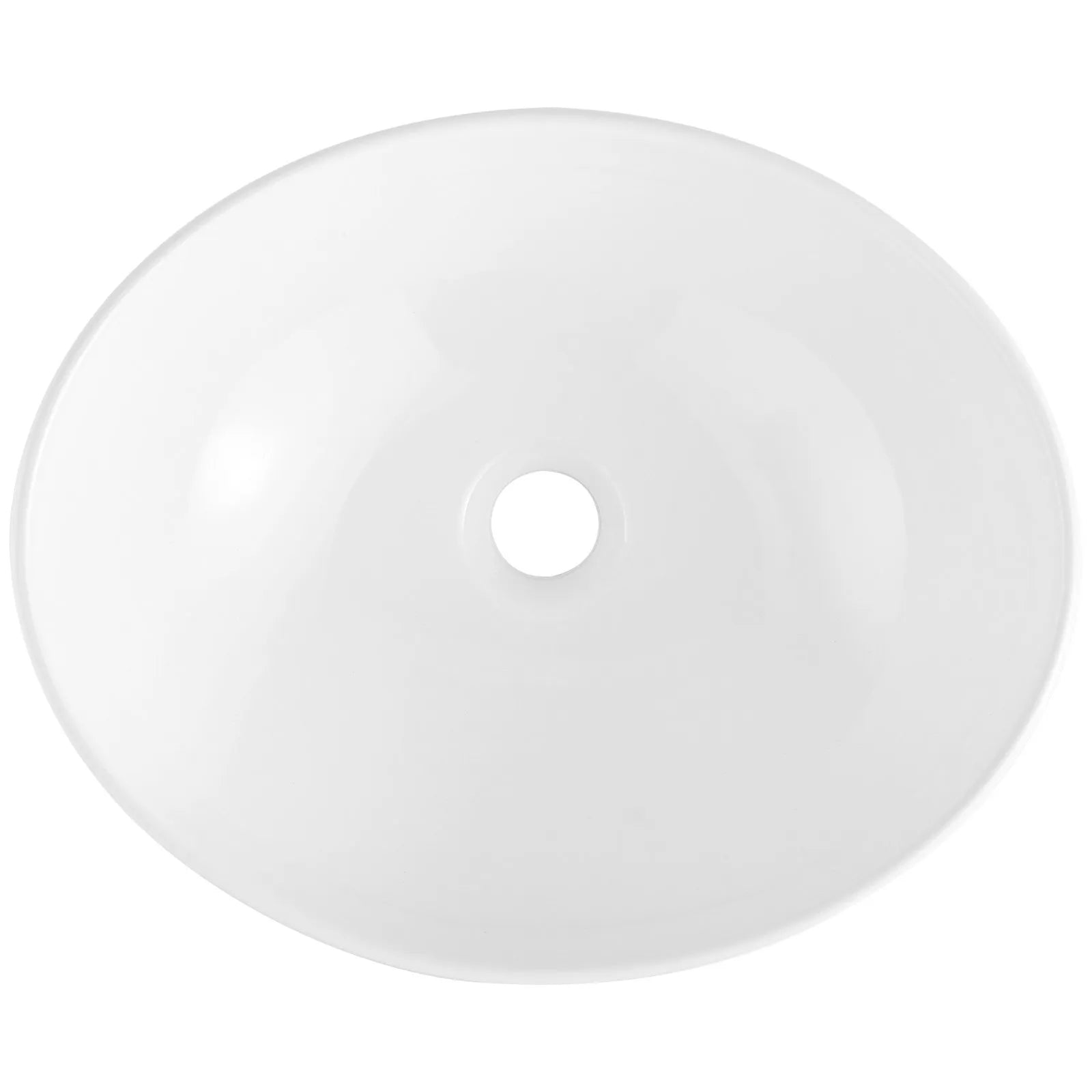 VEVOR Modern Ceramic Vessel Sink 16"x13.4" Bathroom Vanity Bowl Countertop White