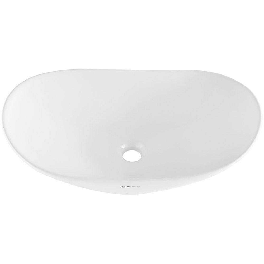 VEVOR Modern Ceramic Vessel Sink 23.3" x 14.2" Bathroom Vanity Bowl Countertop 