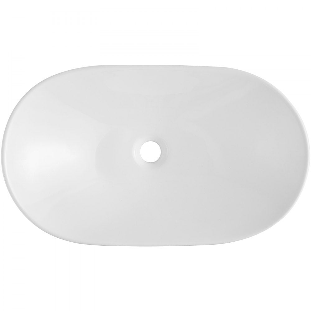 VEVOR Modern Ceramic Vessel Sink 23.3" x 14.2" Bathroom Vanity Bowl Countertop 