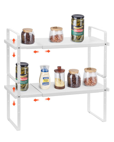 VEVOR 2 Tier Cabinet Organizer Shelf Counter Shelves Steel Storage Spice Rack 