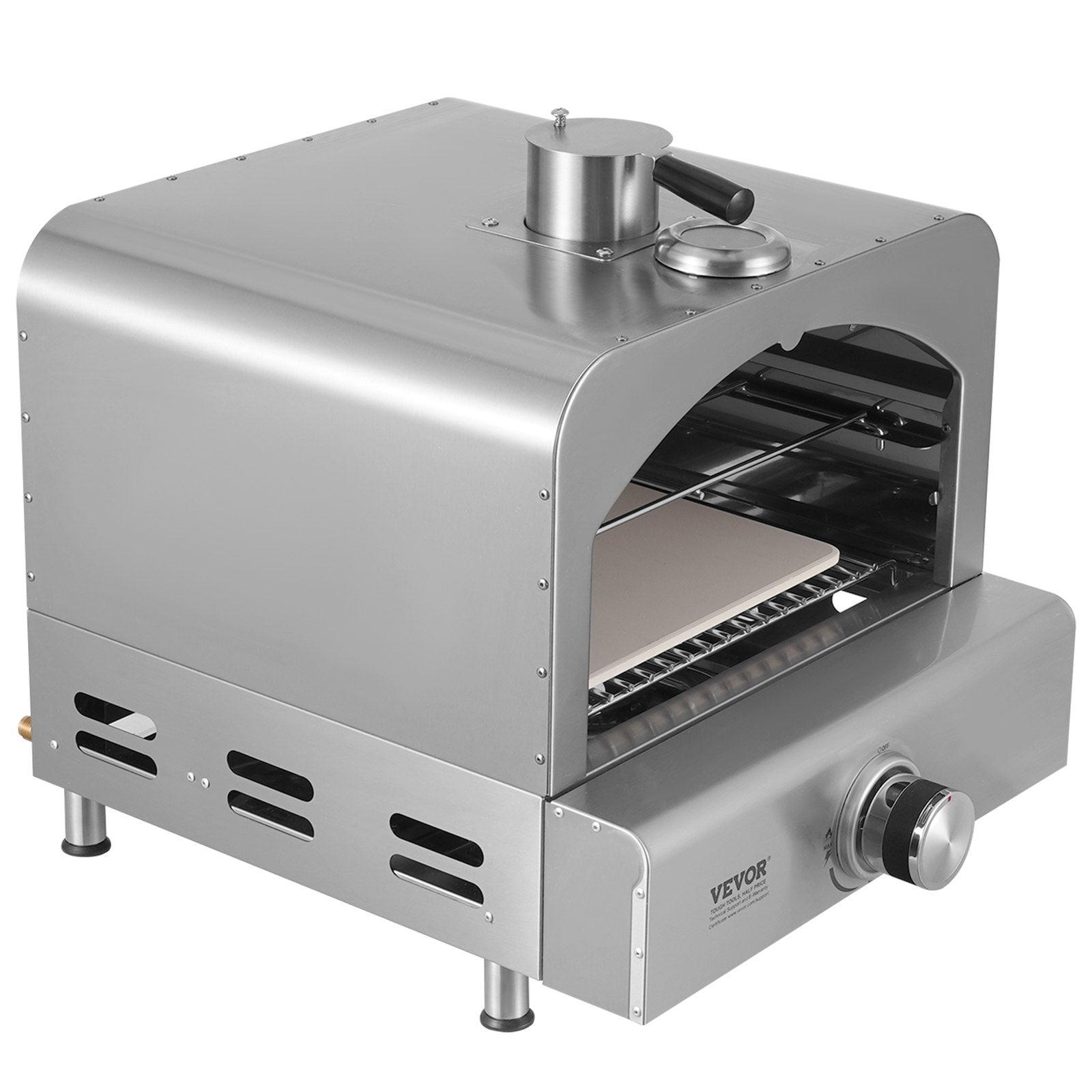 VEVOR 11" Outdoor Pizza Oven Portable Gas Oven 430 Stainless Steel for Camping 