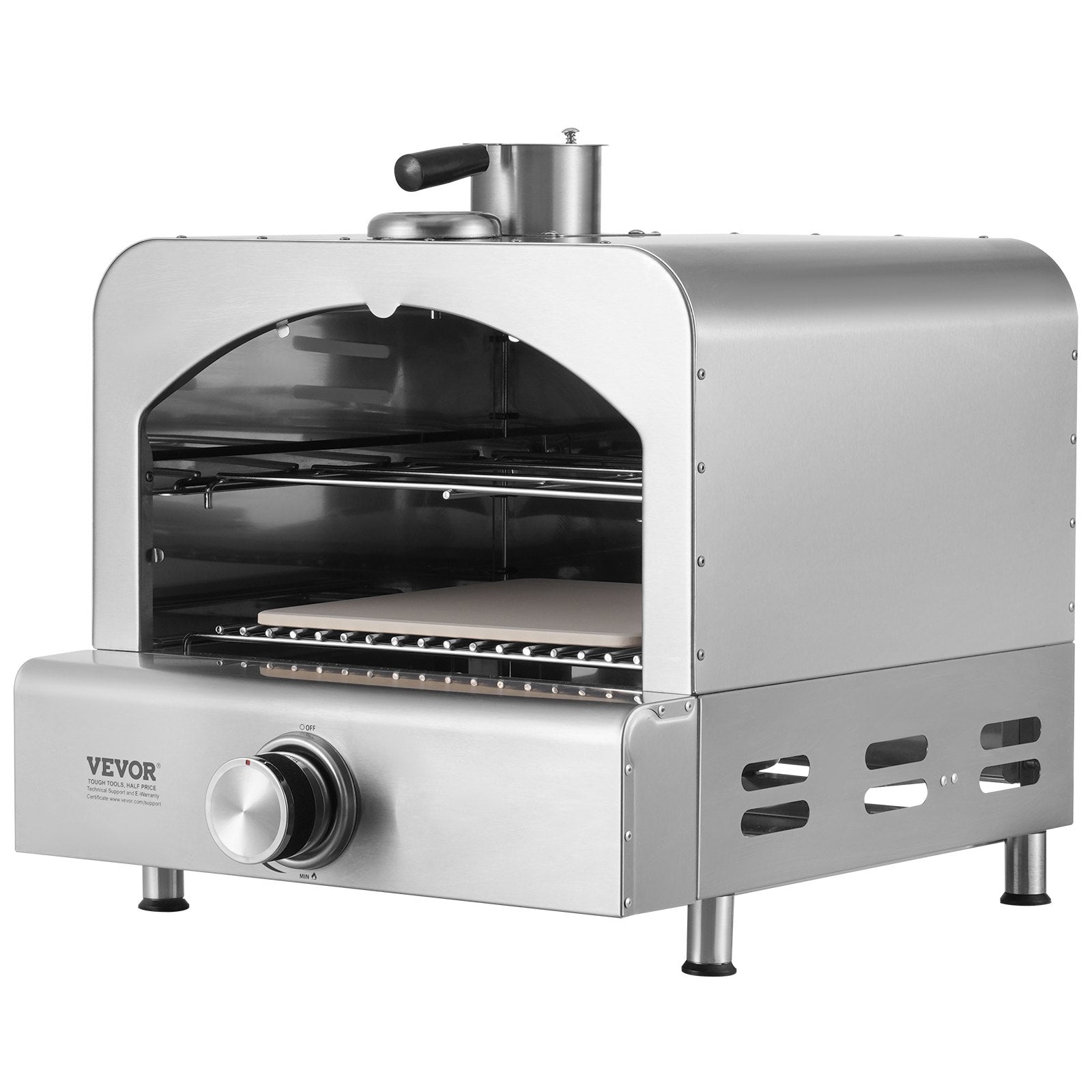 VEVOR 11" Outdoor Pizza Oven Portable Gas Oven 430 Stainless Steel for Camping 