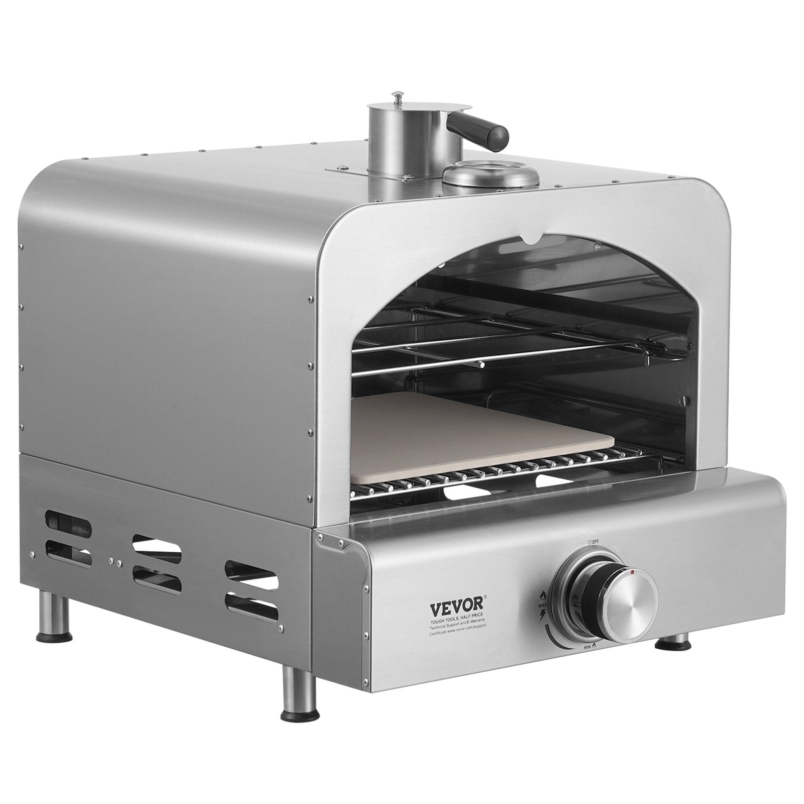 VEVOR 11" Outdoor Pizza Oven Portable Gas Oven 430 Stainless Steel for Camping 