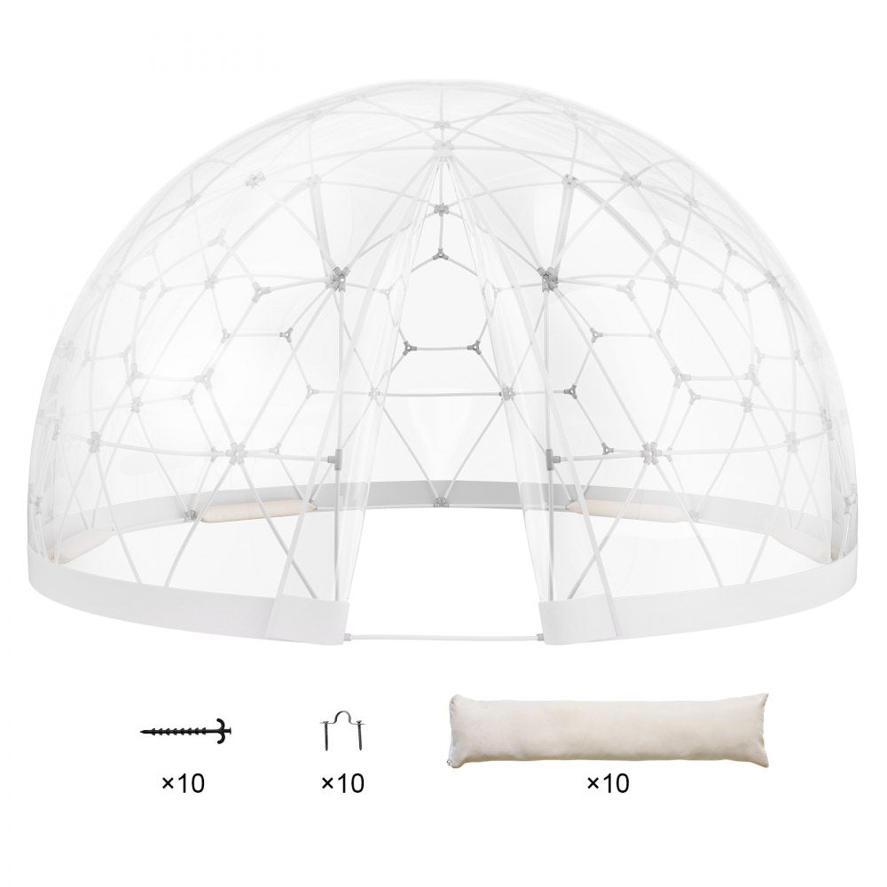 VEVOR 9.5FT Dome Bubble Tent Outdoor House Camping Shelter w/ Transparent Window 
