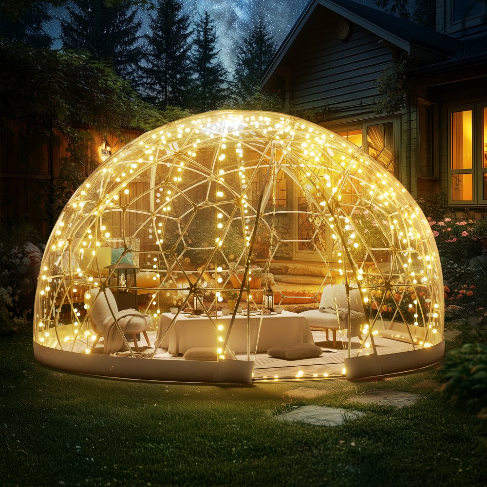 VEVOR 9.5FT Dome Bubble Tent Outdoor House Camping Shelter w/ Transparent Window 