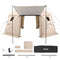 VEVOR Pop up Gazebo Screen Tent, 15 x 15 ft, 13-Sided Spherical Camping Canopy Tent with Removable Top & Carry Bag, Quick-Set & Bite-Proof, Screen House Sun Shelter for 12-15 Persons, Beige