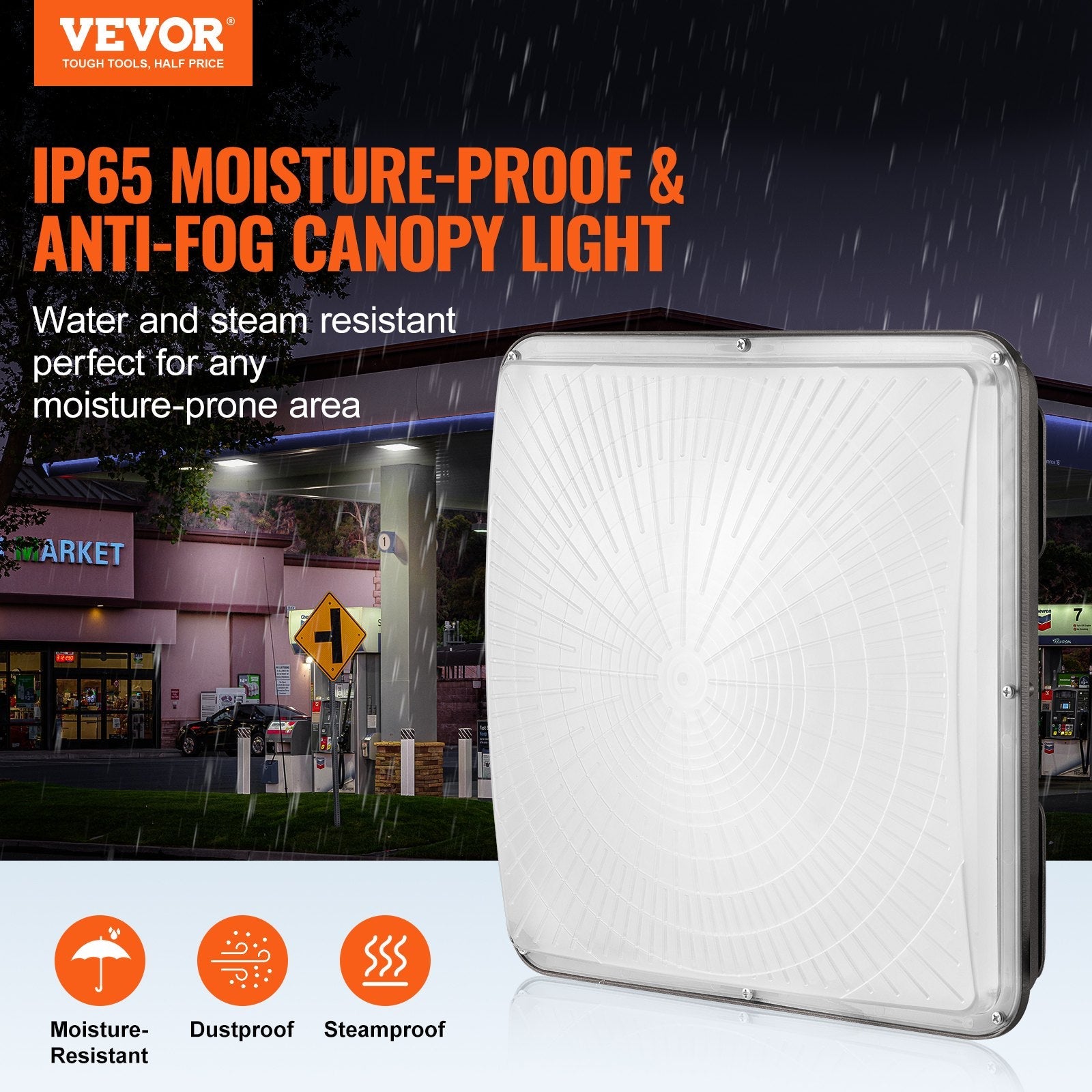 VEVOR LED Canopy Light 150W 16500LM 5000K Daylight Outdoor Canopy Lighting IP65 