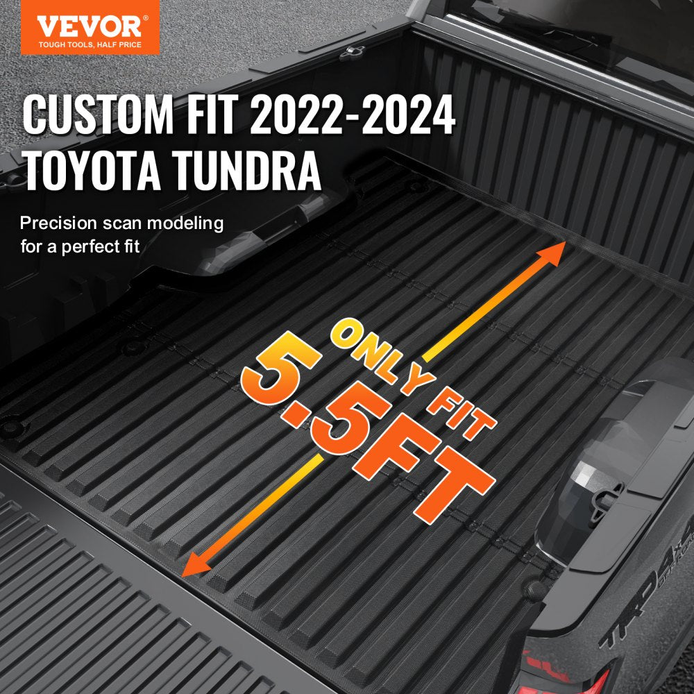 VEVOR Truck Bed Mat Fit 2022-2024 Toyota Tundra TPE Truck Bed Liner Accessories 