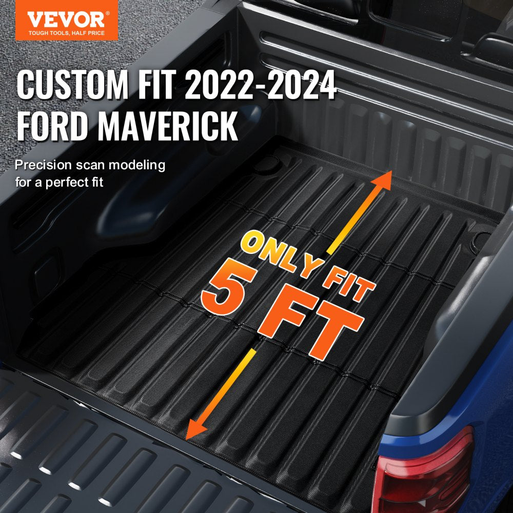 VEVOR Truck Bed Mat Fit 2022-2024 Ford Maverick TPE Truck Bed Liner Accessories 