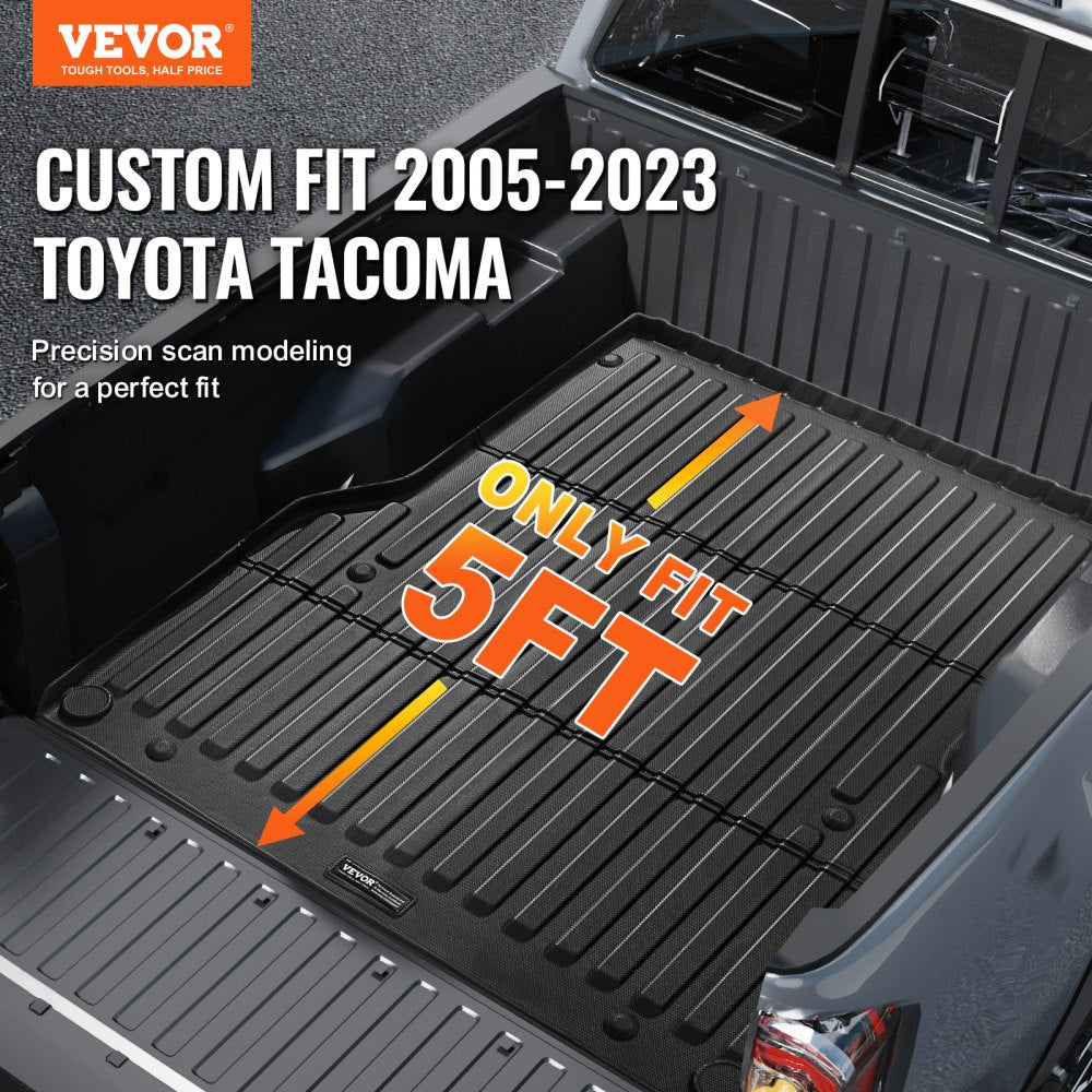 VEVOR Truck Bed Mat Fit 2005-2023 Toyota Tacoma TPE Truck Bed Liner Accessories 