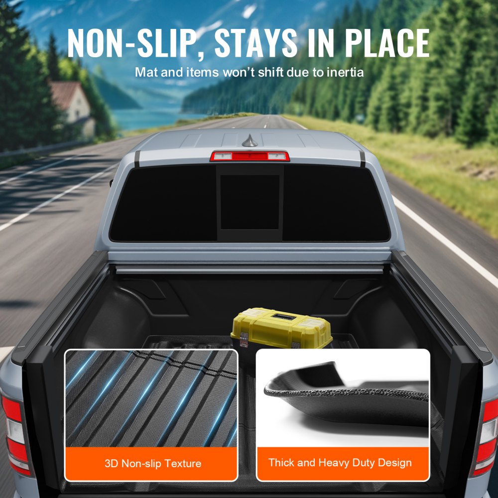 VEVOR Truck Bed Mat Fit 2022-2024 Nissan Frontier TPE Truck Bed Liner Accessory 