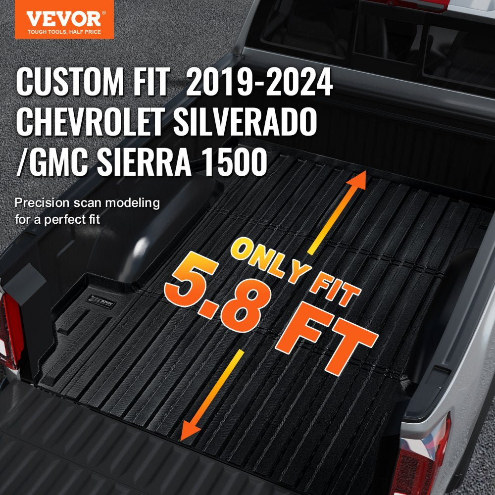 VEVOR Truck Bed Mat Fit 2019-2024 Chevrolet Silverado/GMC Sierra 1500 Bed Liner 