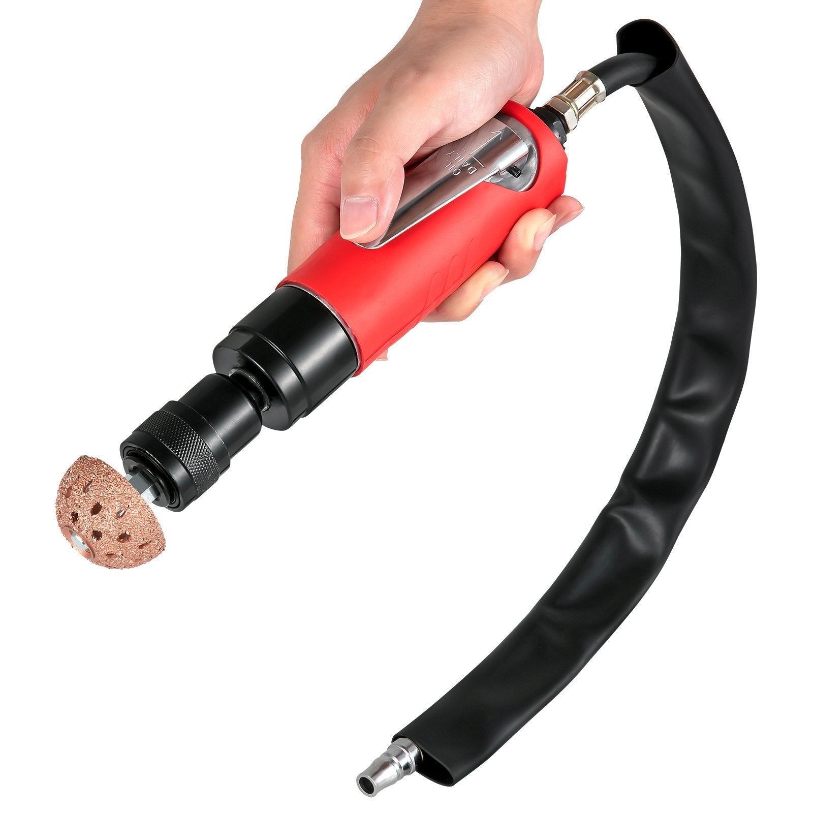 VEVOR Air Tire Buffer, 2500rpm Low Speed Tire Buffer, 35 mm Pneumatic Buffing Tool, Variable Speed Tire Grinder With Whip Hose, Tire Repair Buffing Wheel For Inner Liner Cleaning, Reaming And Drilling 
