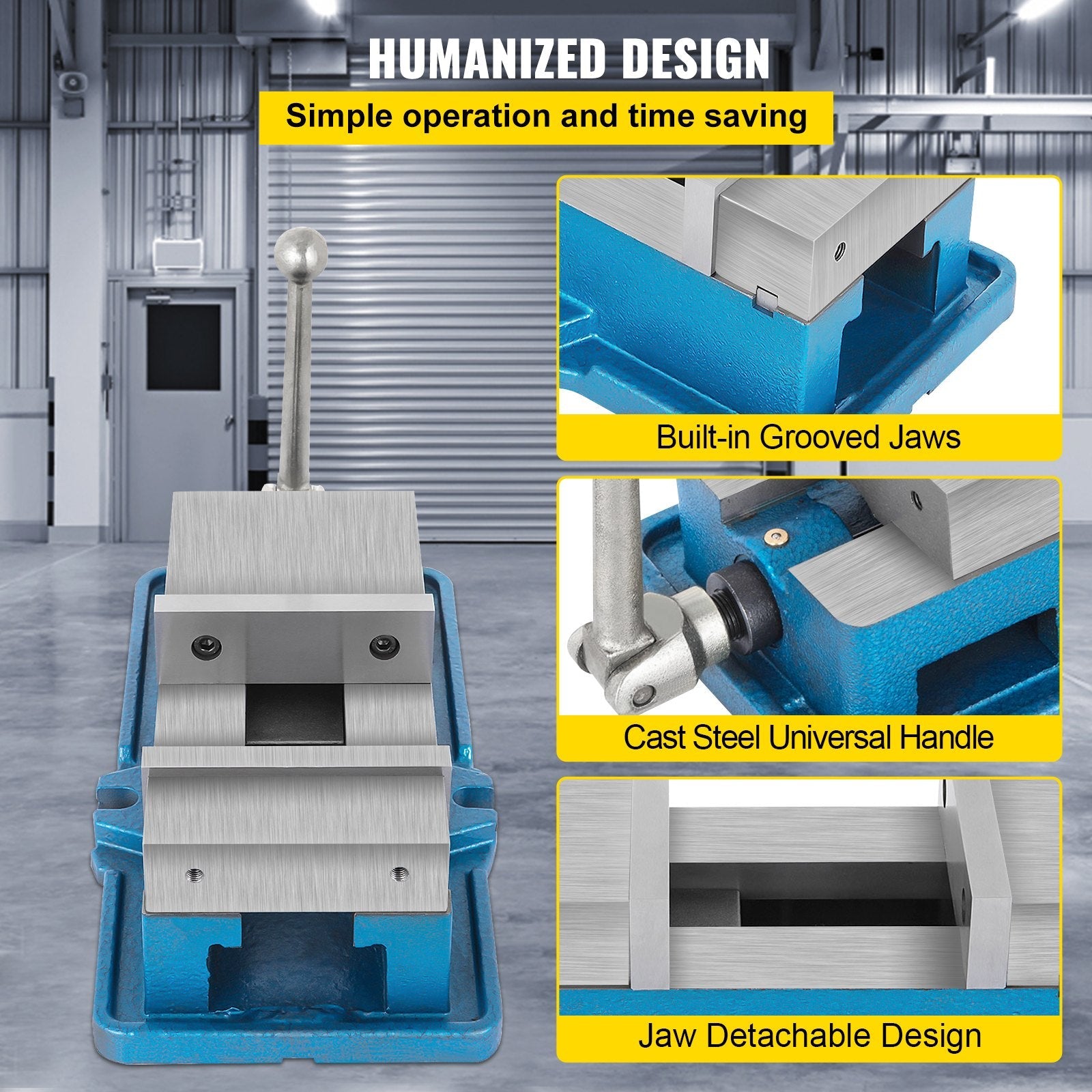 VEVOR Bench Clamp 4 Inch ACCU Lock Down Vise Precision Milling Vise, 4 Inch Jaw Width Drill Press Vise Milling Drilling Machine, Bench Clamp Clamping Vice 