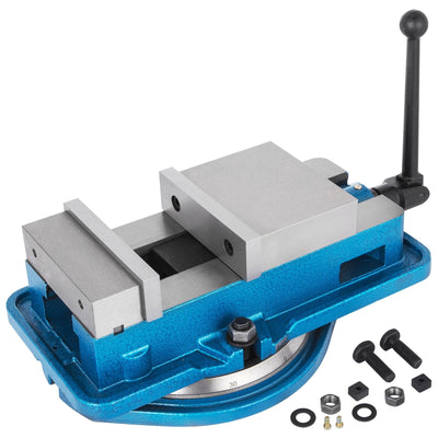 VEVOR 5 Inch ACCU Lock Down Vise Precision Milling Vice 5 Inch Jaw Width Drill Press Vise Milling Drilling Machine Bench Clamp Clamping Vice with 360 Degree Swiveling Base CNC Vise 