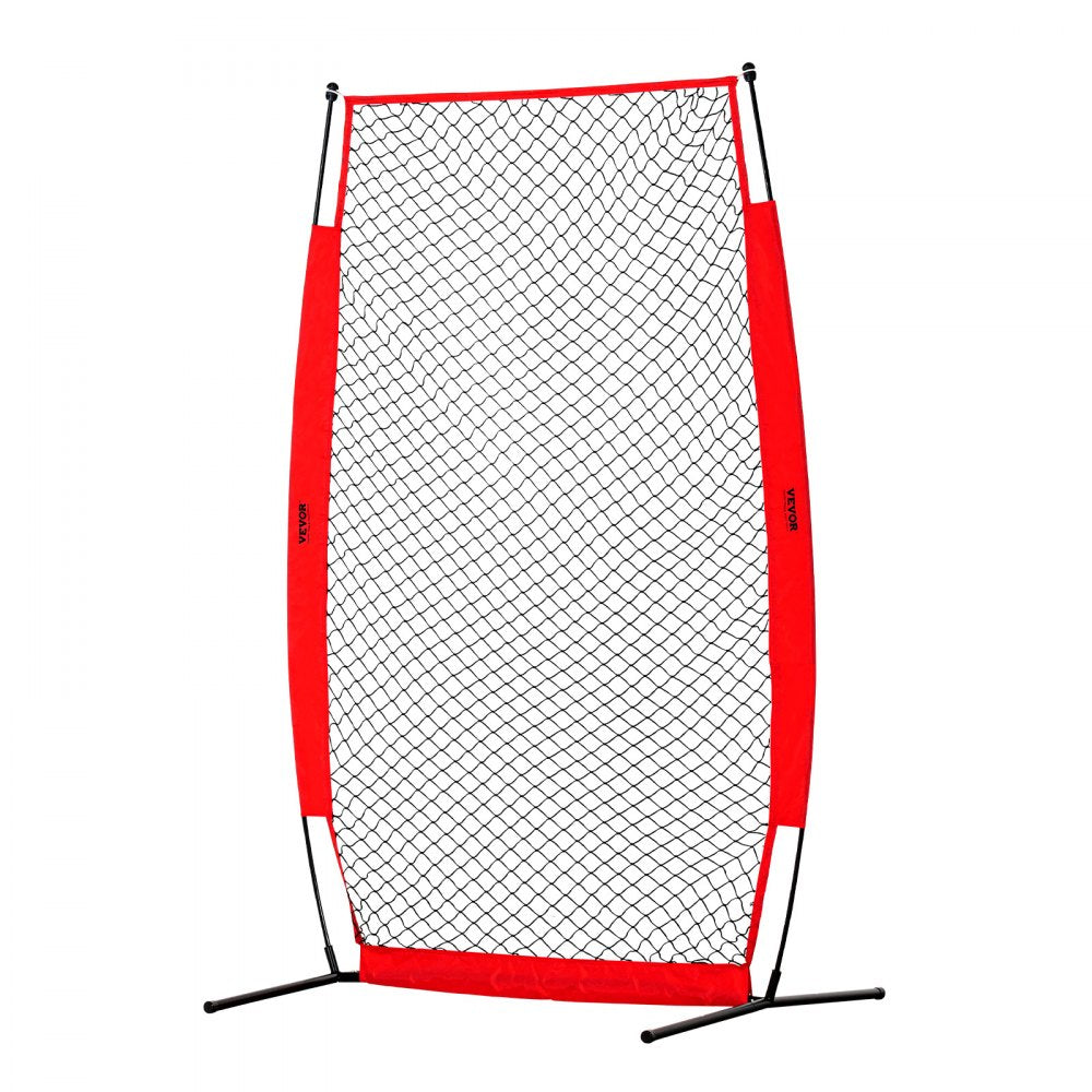 VEVOR I Screen Baseball for Batting Cage, 7x4 ft Baseball & Softball Safety Screen, Body Protector Portable Batting Screen with Carry Bag & Ground Stakes, Baseball Pitching Net for Pitchers Protection 