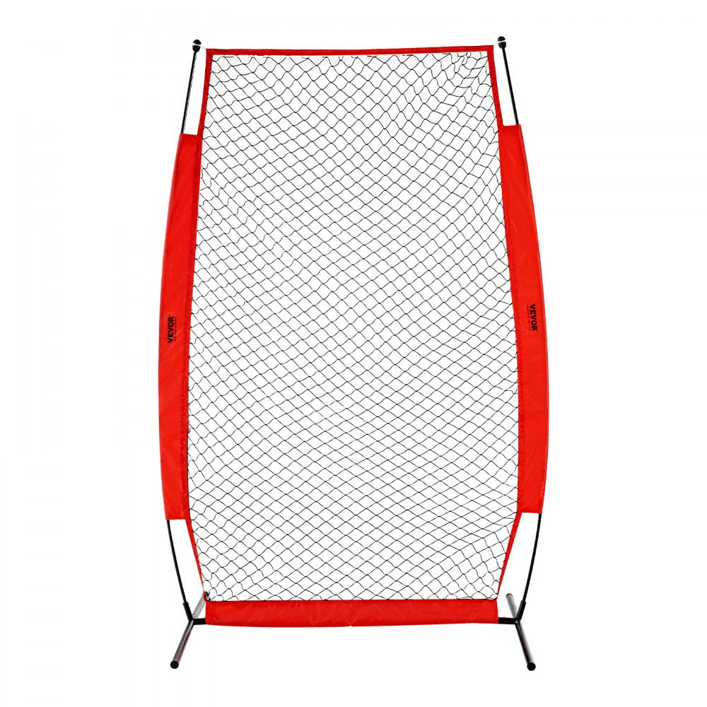 VEVOR I Screen Baseball for Batting Cage, 7x4 ft Baseball & Softball Safety Screen, Body Protector Portable Batting Screen with Carry Bag & Ground Stakes, Baseball Pitching Net for Pitchers Protection 
